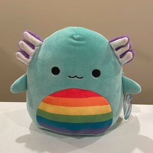 NWT 8” Anastasia the Teal Axolotl with Rainbow Belly Pride Squishmallow